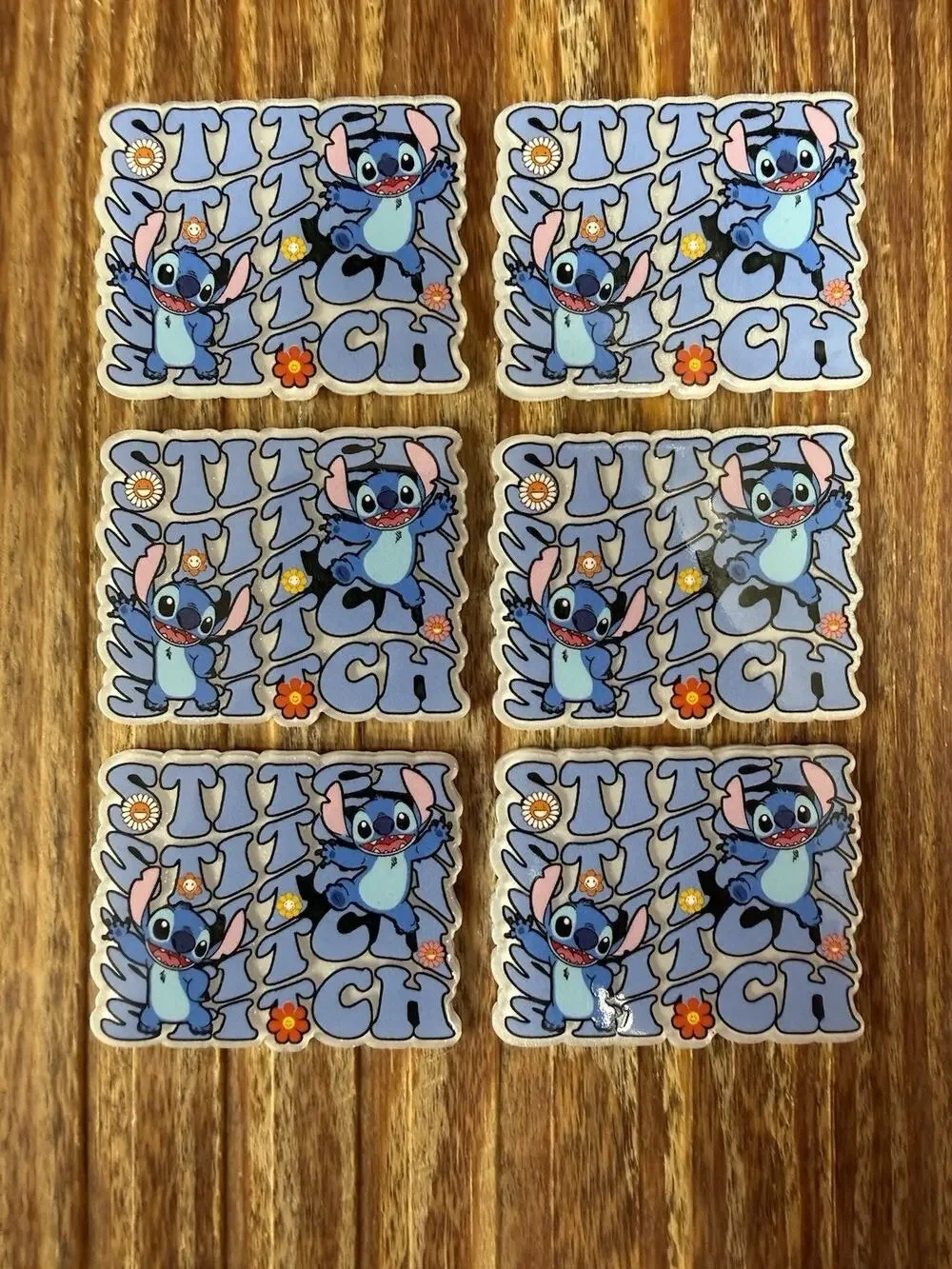6 Pc Lilo And Stitch Acrylic Flatbacks
